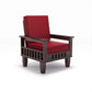 Solid Wood 5 Seater Sofa Set (3 Seater + 2 Single Seaters) | Natural & Walnut Finish with Cushioned Comfort