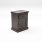 Solid Wood Bedside Table with Chevron Design Door & Drawer