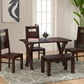 Solid Wood 4 Seater Dining Table Set with 3 Chairs & 1 Bench