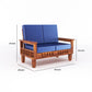 Solid Wood 4 Seater Sofa Set (Set of 2) | Natural & Walnut Finish Wooden Sofa with Cushions