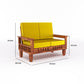 Solid Wood 7 Seater Sofa Set (3+2+2) with Cushioned Seating | Natural & Walnut Finish Wooden Sofa