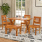 Modern Solid Wood 4 Seater Dining Table Set with 3 Chairs & 1 Bench