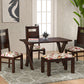 Solid Wood 4 Seater Dining Table Set with 3 Chairs & 1 Upholstered Bench