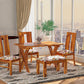 Solid Wood 4 Seater Dining Table Set | 3 Cushioned Chairs & 1 Bench