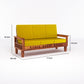 Solid Wood 5 Seater Sofa Set (3 Seater + 2 Single Seaters) | Natural & Walnut Finish with Cushioned Comfort