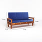 Premium Solid Wood 6 Seater Sofa Set (3+2+1) with Cushioned Seating | Natural & Walnut Finish