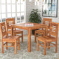 Solid Wood 4 Seater Dining Table Set with 4 Wooden Chairs
