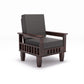 Solid Wood 5 Seater Sofa Set (3 Seater + 2 Single Seaters) | Natural & Walnut Finish with Cushioned Comfort