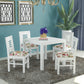 Solid Wood 4 Seater Dining Table Set with Cushioned Chairs