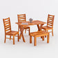 Solid Wood 4 Seater Dining Table Set with 3 Chairs and 1 Bench