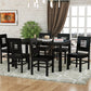 Solid Wood 6 Seater Dining Table Set with Cushioned Chairs