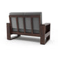 Solid Wood 7 Seater Sofa Set (3+2+2) | Natural & Walnut Finish Wooden Sofa with Cushions