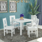 Solid Wood 4 Seater Dining Table Set with 4 Wooden Chairs