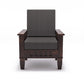 Solid Wood 5 Seater Sofa Set (3 Seater + 2 Single Seaters) | Natural & Walnut Finish with Cushioned Comfort