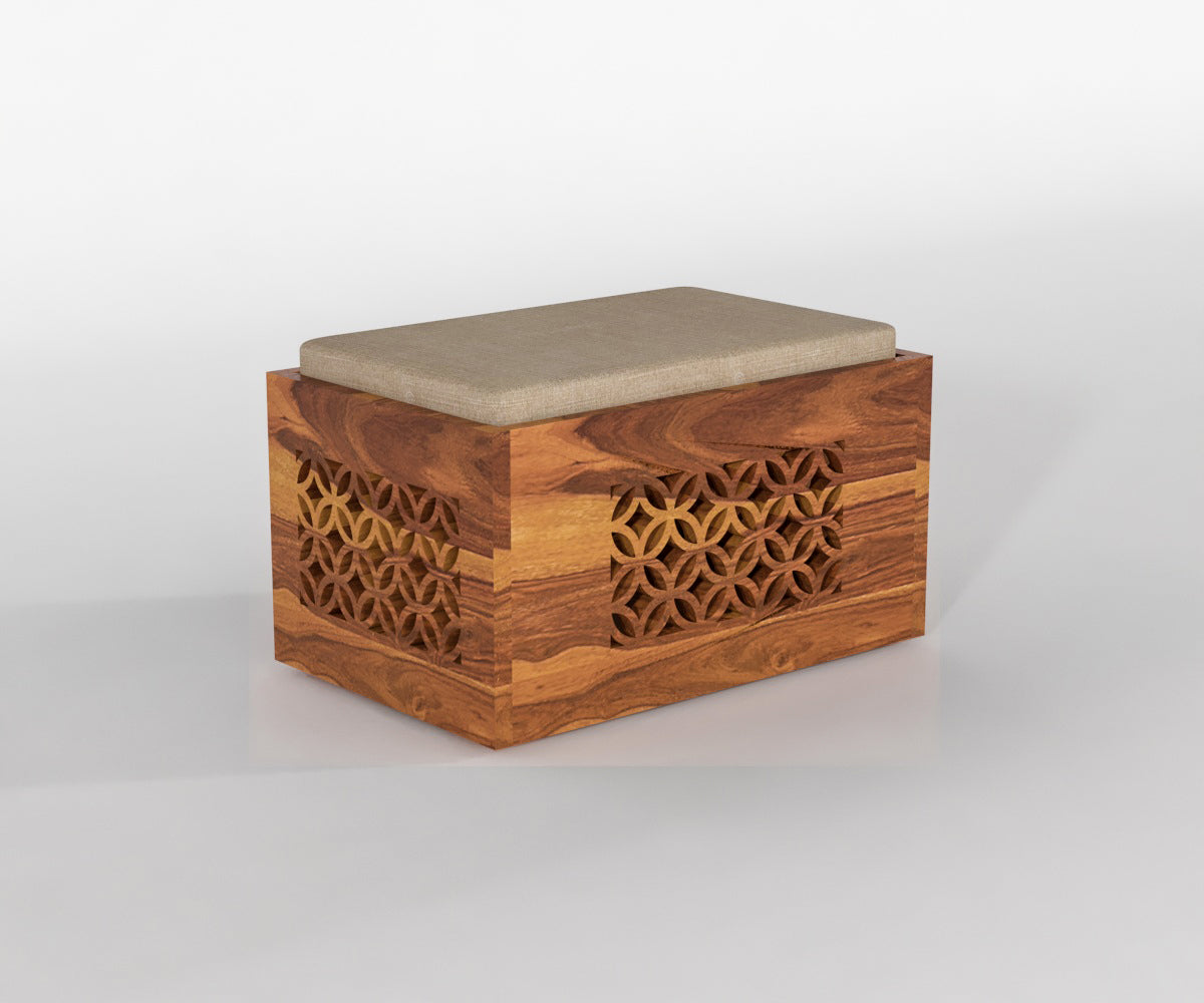Solid Wood Coffee Table with 4 Stools