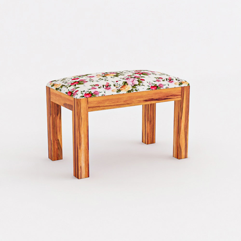 Solid Wood 4 Seater Dining Table Set with Foam Cushioned Chairs & Bench