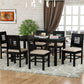 Solid Wood 6 Seater Dining Table Set with Cushioned Chairs