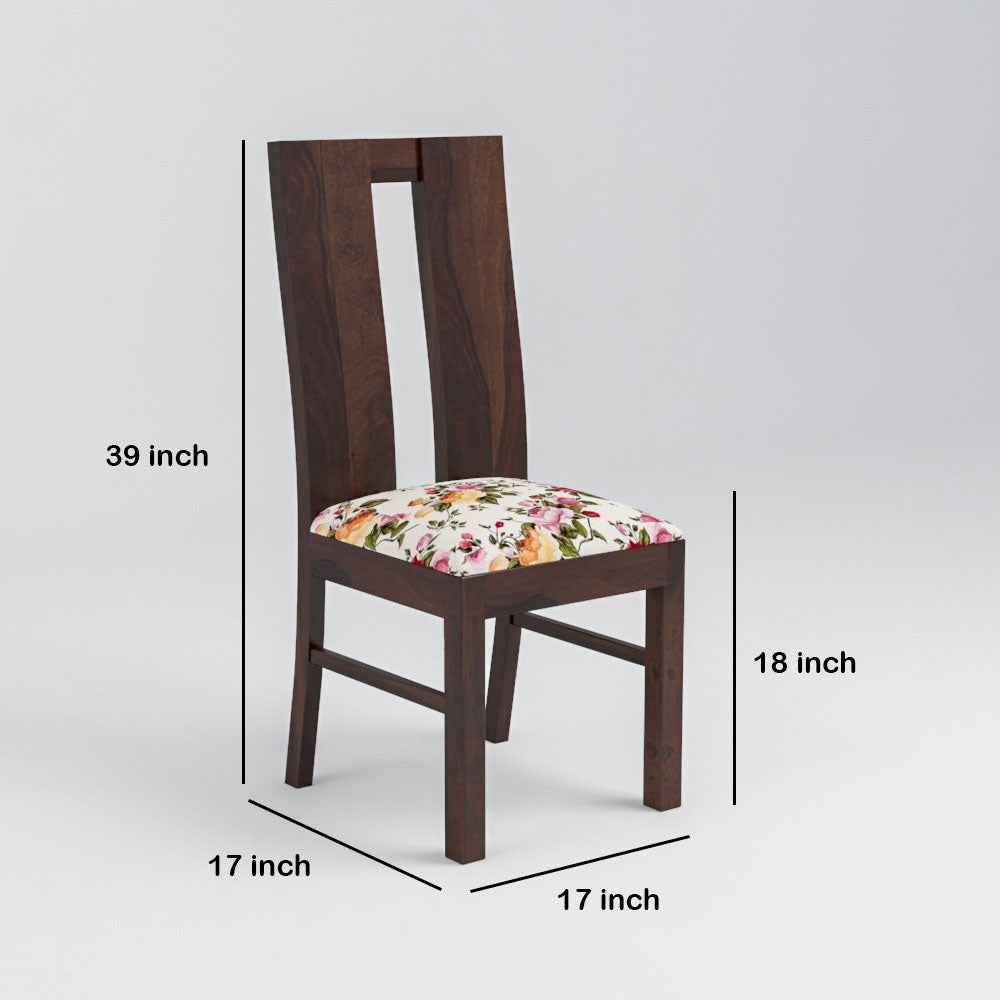 Solid Wood 4 Seater Dining Table Set | 4 Cushioned Chairs