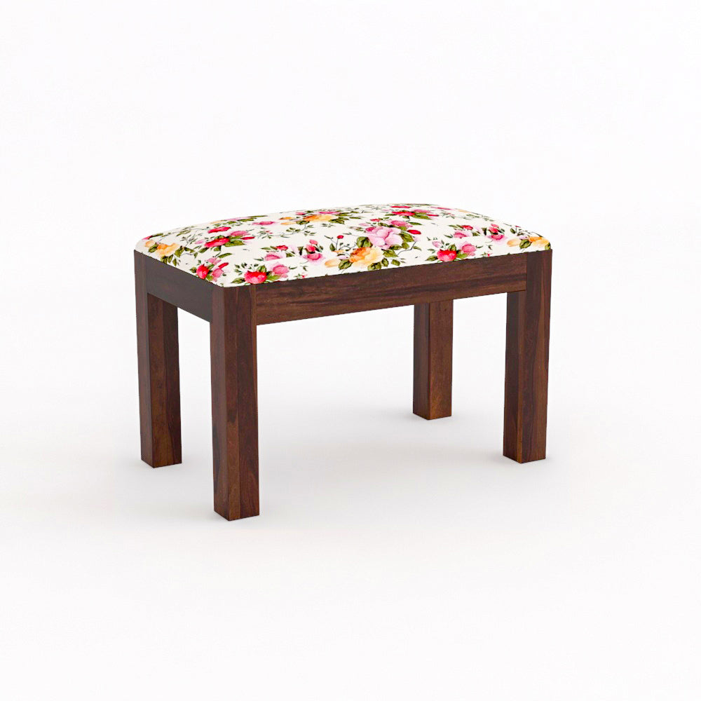 Solid Wood 4 Seater Dining Table Set with Foam Cushioned Chairs & Bench