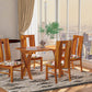 Solid Wood 4 Seater Dining Table Set | 4 Cushioned Chairs