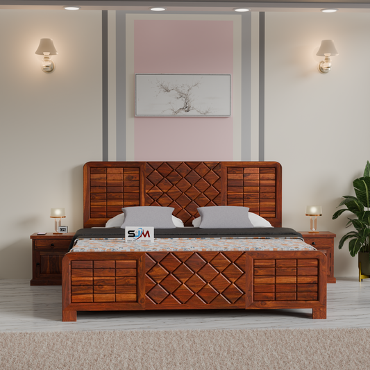 Premium Solid Wood King Size Storage Bed for Bedroom