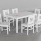 Solid Wood 6 Seater Dining Table Set with Cushioned Chairs