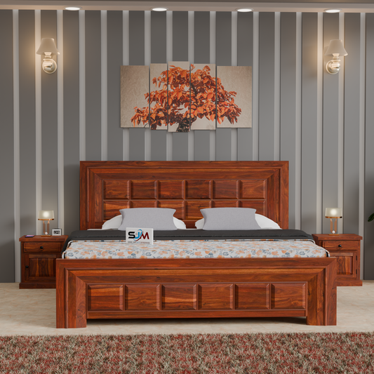 Sheesham Wood King Size Storage Bed for bedroom