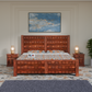 Solid Sheesham Wood Storage Bed with 3D Designer Headboard
