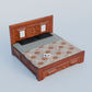 Modern King Size Solid Sheesham Wood Bed with Storage