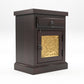 Solid Sheesham Wood Bedside Table with Drawer & Cabinet | Brass Inlay Door