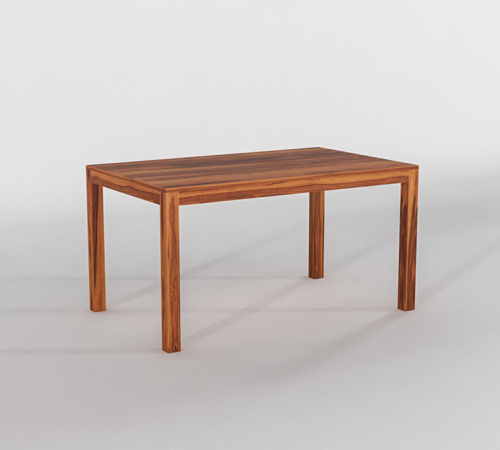 Solid Wood 6 Seater Dining Table Set with Cushioned Chairs