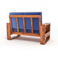 Solid Wood 6 Seater Sofa Set (3+2+1) | Natural & Walnut Finish Wooden Sofa with Cushions