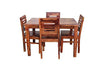 Jeenwood Solid Sheesham Wood 4 Seater Dining Table with 4 Chairs Seating | Wooden Dining Table Set | Dining Table 4 Seater for Dining Room Restaurant & Hotel - Brown