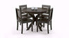 Jeenwood Wooden Round Dining Table 4 Seater | Four Seater Dinning Table with 4 Chairs for Home | Dining Room Sets for Restraunts | Sheesham Wood, Dark Walnut Finish - Brown