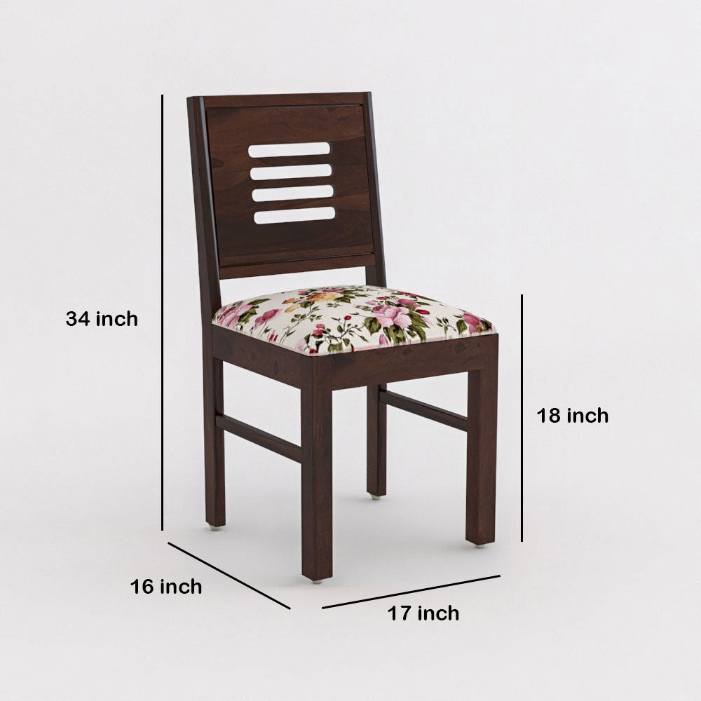 Solid Wood 4 Seater Dining Table Set with Foam Cushioned Chairs & Bench