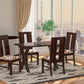 Solid Wood 4 Seater Dining Table Set | 4 Cushioned Chairs