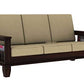 Solid Wooden Sheesham Teak Wood Sofa Set 3 Seater | Home Furniture Living Room | 3 Seater Sofa Set Wooden | Office Furniture Sofa Set | Without Pillow | Cream Cushions - Walnut Finish 1