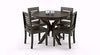 Jeenwood Wood Round Dining Table 4 Seater, Round Table with 4 Chairs Set, Round Dining Table 4 Seater Wooden, 4 Seater Dining Table Set, Dining Room Furniture - Walnut - Walnut Finish