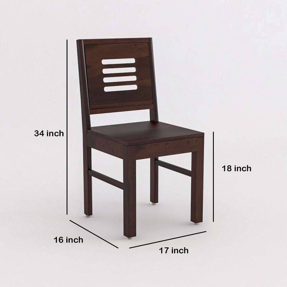 Solid Wood 4 Seater Dining Table Set with Cushioned Chairs