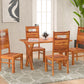 Solid Wood 4 Seater Dining Table Set with Modern Chairs