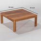 Handcrafted Solid Wood Coffee Table with Carved Ottoman Stools