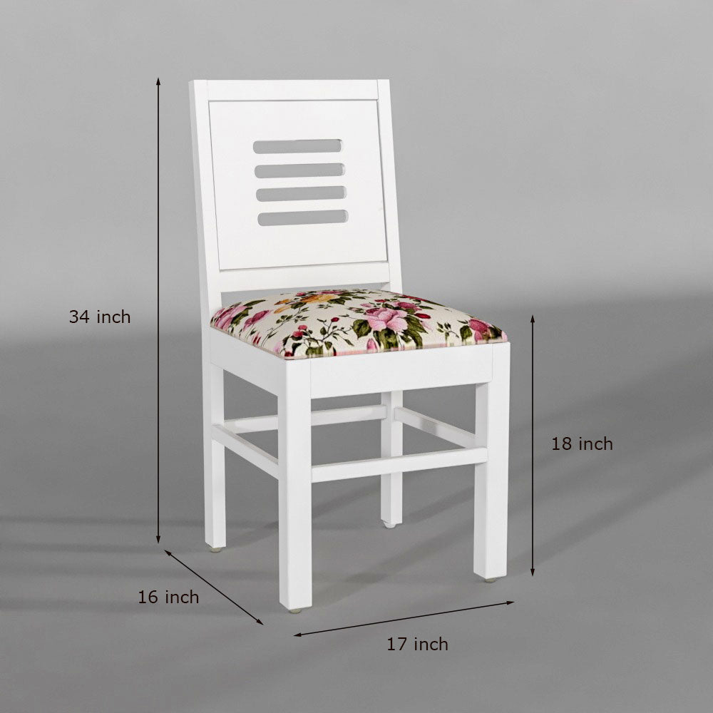 Solid Wood 6 Seater Dining Table Set with Cushioned Chairs