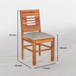 Solid Wood 4 Seater Dining Table Set with Cushioned Chairs