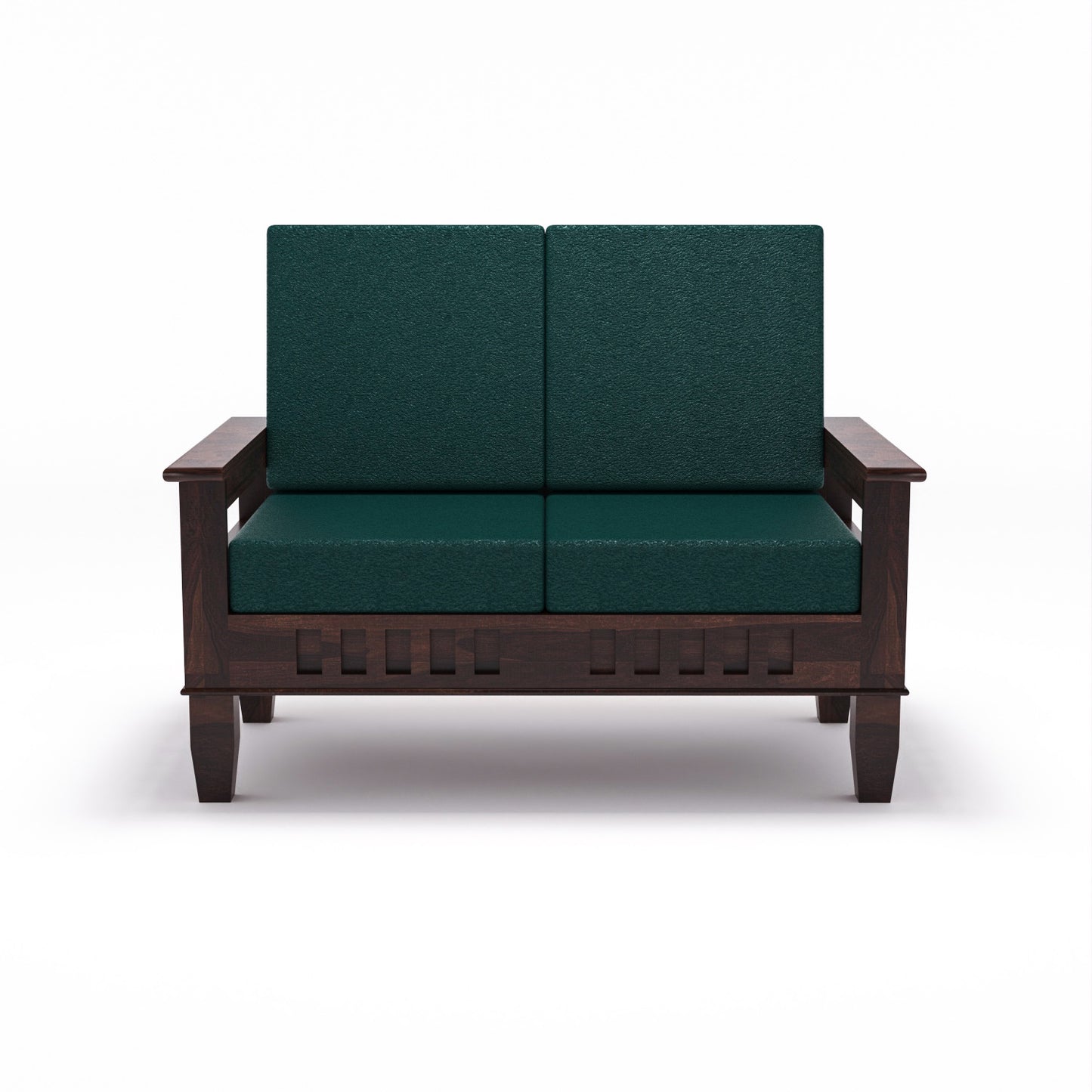 Premium Solid Wood 6 Seater Sofa Set (3+2+1) with Cushioned Seating | Natural & Walnut Finish