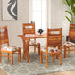 Solid Wood Upholstered Dining Chair with Floral Cushion