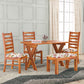 Solid Wood 4 Seater Dining Table Set with 3 Cushioned Chairs and 1 Upholstered Bench