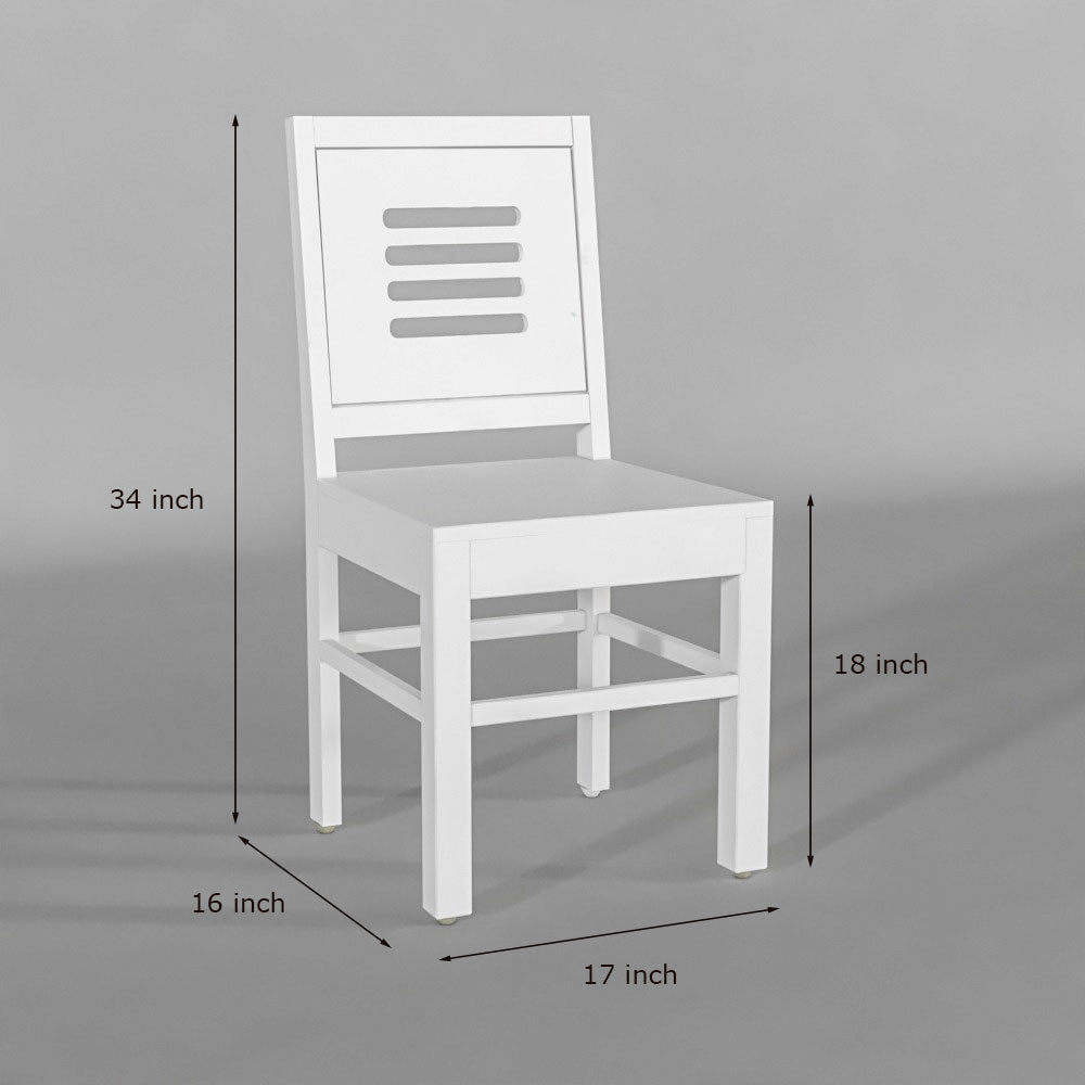Handcrafted Solid Wood 6 Seater Dining Table Set in White Finish