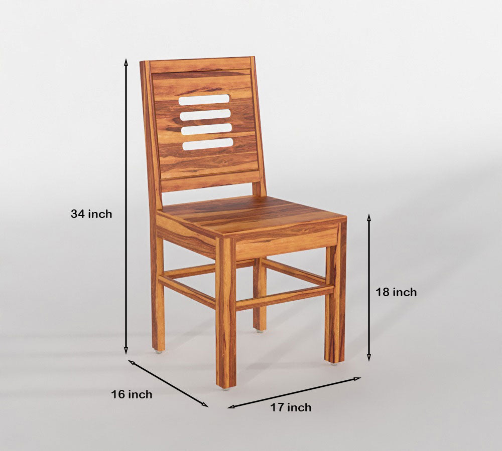 Solid Wood 6 Seater Dining Table Set with Cushioned Chairs