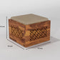 Handcrafted Solid Wood Coffee Table with Carved Ottoman Stools