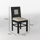 Solid Wood 4 Seater Dining Table Set with Cushioned Chairs